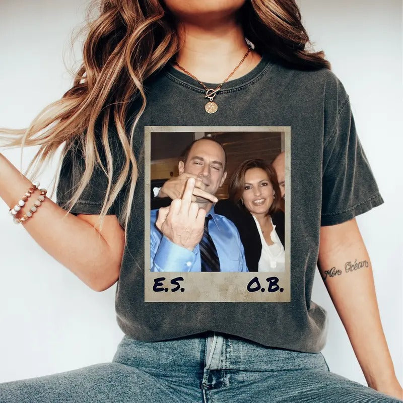 Retro Elliot Stabler And Olivia Benson Shirt, 90s Movie Tshirt, Law And Order Svu Tee, Unisex T-Shirt, Short Sleeve Tee...