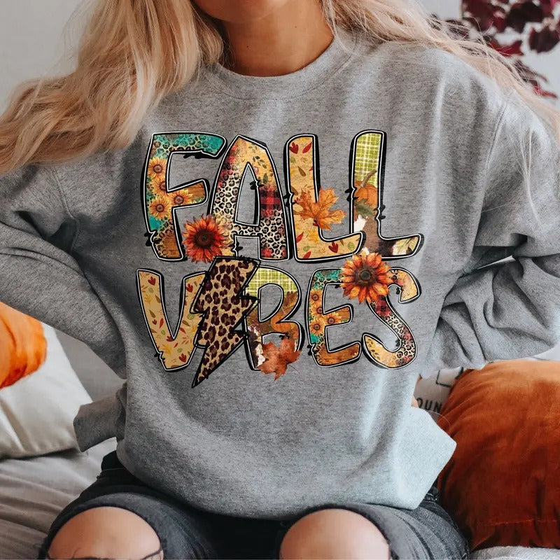 Retro Fall Vibes Sweater, Autumn Design T-Shirt, Fall Sublimation Sweatshirt, Trendy Fall Autumn Clothing, Unisex Hoodie