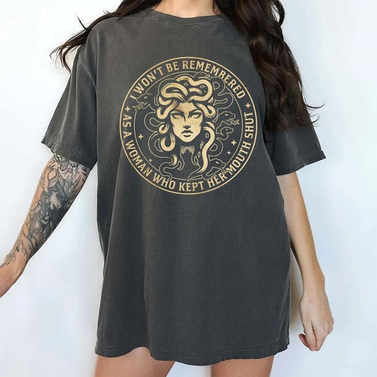 Retro Feminist Comfort Colors Shirt, Vintage I Won't Be Remembered As a Woman Who Kept Her Mouth Shut Tee, Women Clothing...