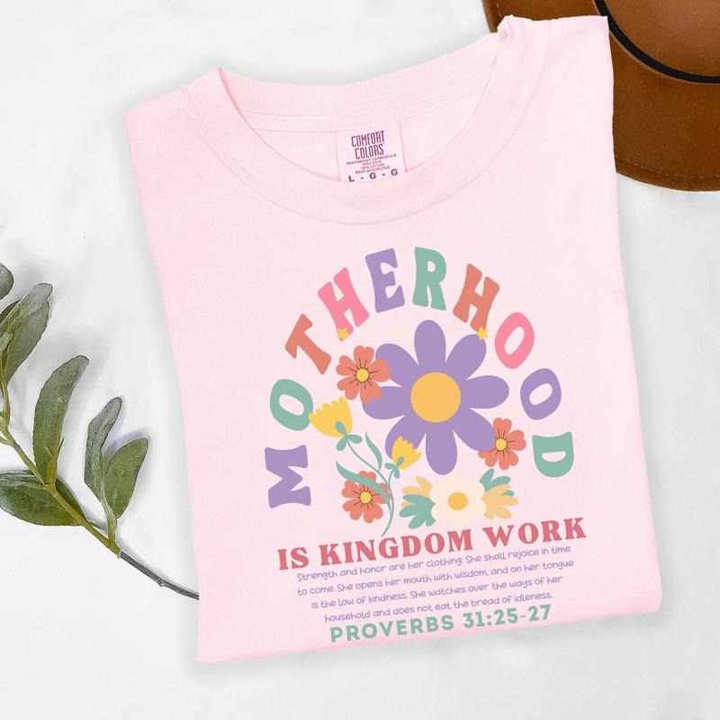 Retro Floral Motherhood Shirt,Christian Mom Shirt, Strong Woman Shirt, Mothers Day Gift, Retro Proverbs 31 Tee, New Mom...
