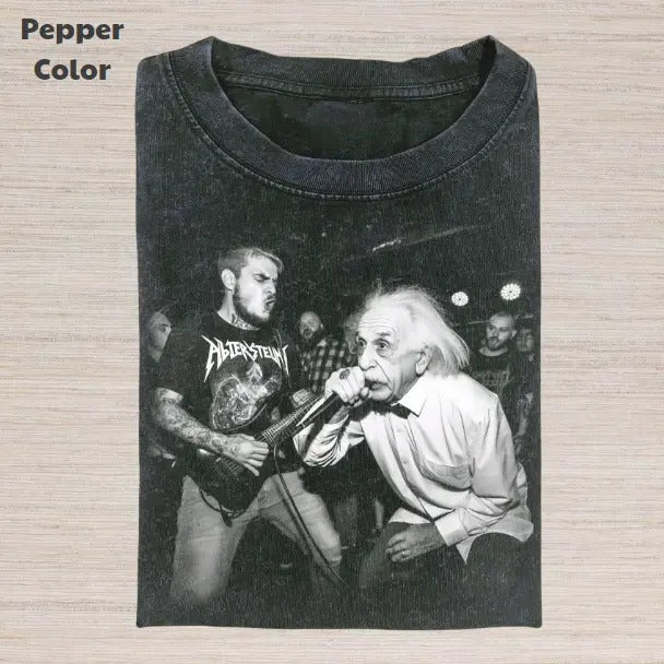 Retro Funny Vintage Graphic Tee, Albert Einstein Singing T-Shirt, Unisex Meme Cringe Funny Dumb Shirt, Menswear...