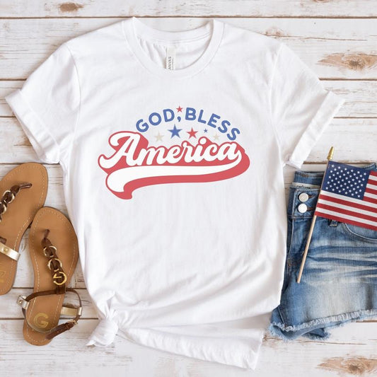 Retro God Bless America Shirt Retro America Shirt Patriotic Shirt Independence Tshirt Fourth Of July Shirt Retro Fourth...