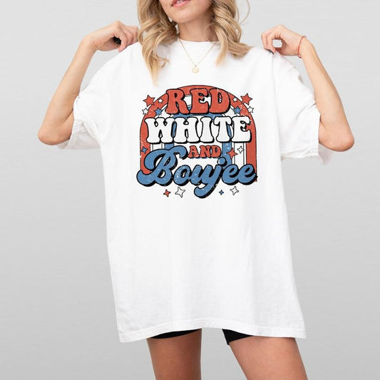 Retro Groovy 4th of July Shirt, Red White And Boujee Shirt, Gift For Her, 4th Of July Shirts, Independence Day Tee,...