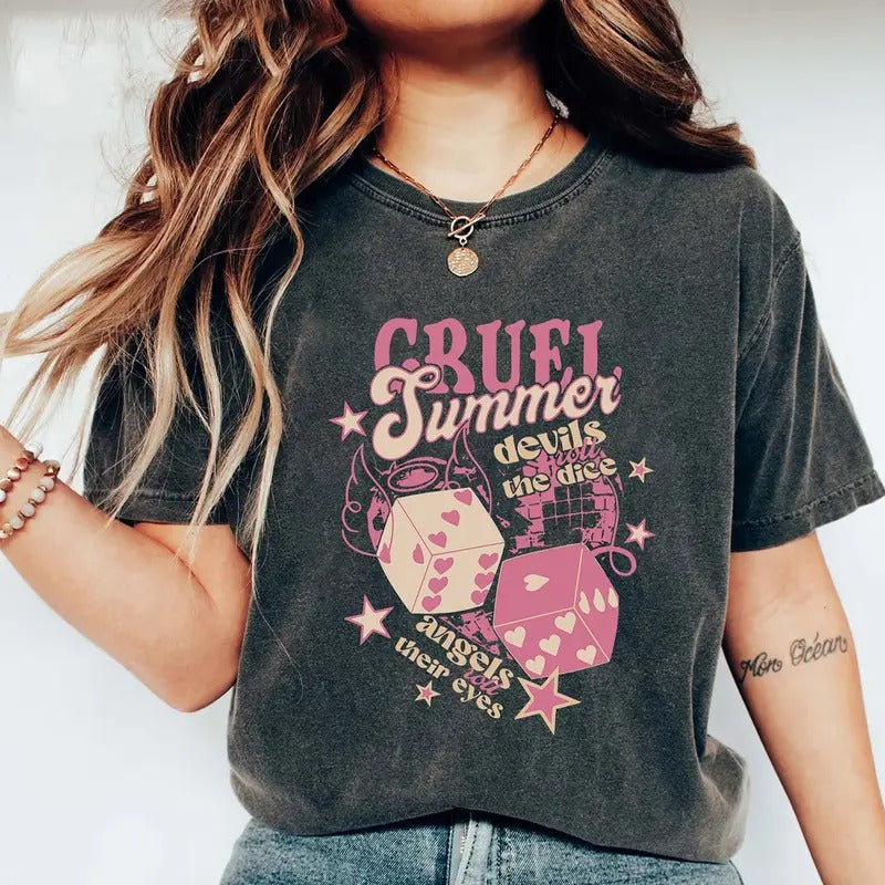 Retro Groovy Cruel Summer T-shirt, Swiftie Fan Merch Shirt, Swiftie Summer Sweatshirt, Lover Album Tee, Music Lover Fan,...