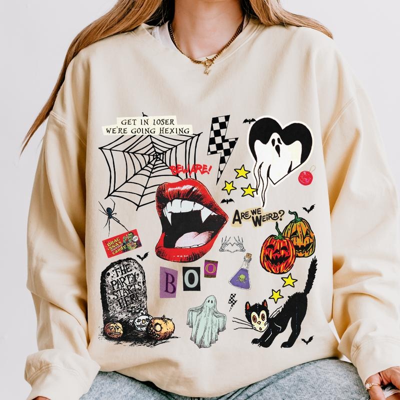 Retro Halloween Graphic Sweatshirt, Vintage Halloween Sweatshirt, Spooky Season Graphic Crewneck, Unisex Sweatshirt,...