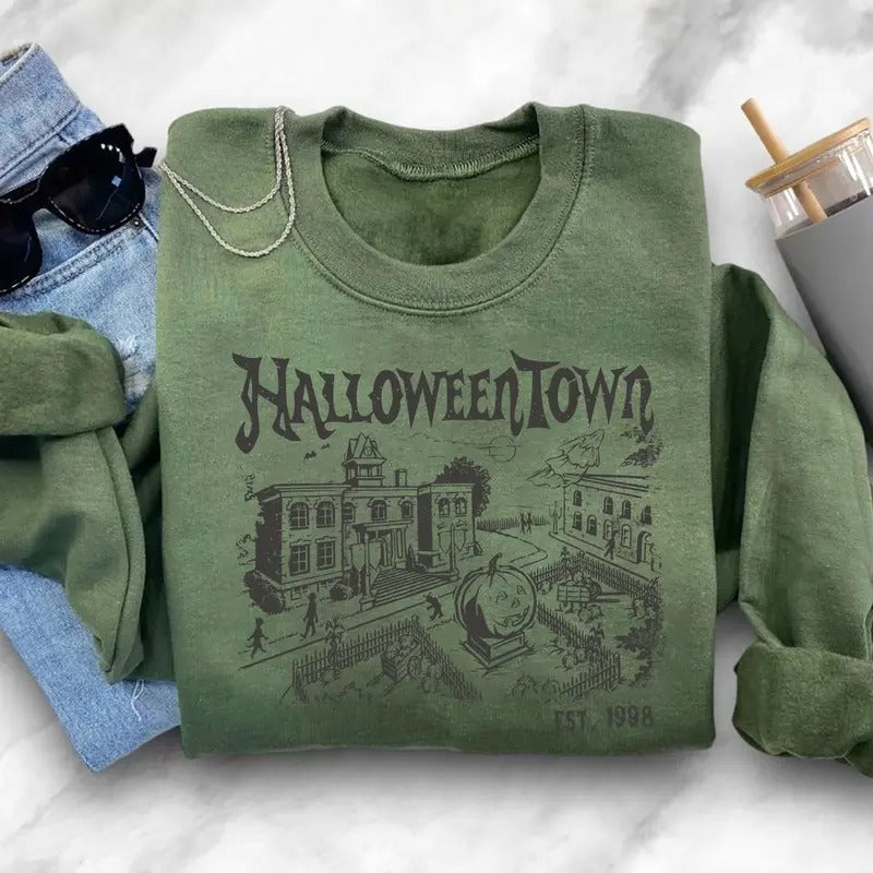 Retro Halloweentown Sweatshirt, Halloween Est 1998 Crewneck, 90s Vintage Pumpkin Season Shirt, Halloweentown University...