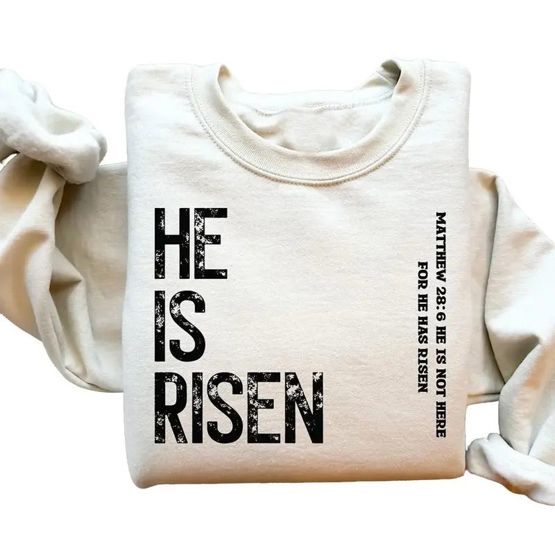 Retro He Is Risen Sweatshirt, Hoodie, T-shirt, Easter Gift, Easter Day Shirt, Gift For Easter | WearSparks.com