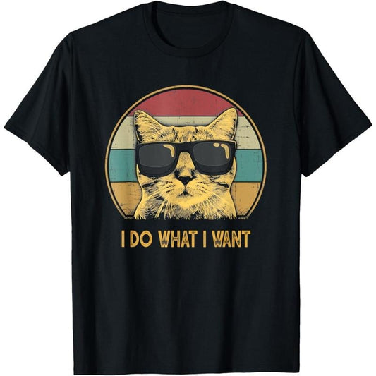 Retro I do what I want cat funny cat lover T-Shirt made in usa Hoodie, Sweatshirt | WearSparks.com