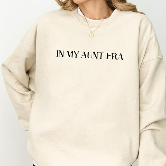 Retro In My Aunt Era Sweatshirt, Pregnancy Reveal Sweater for Women, Favorite Aunt Shirt, New Aunt Clothing Gifts,...