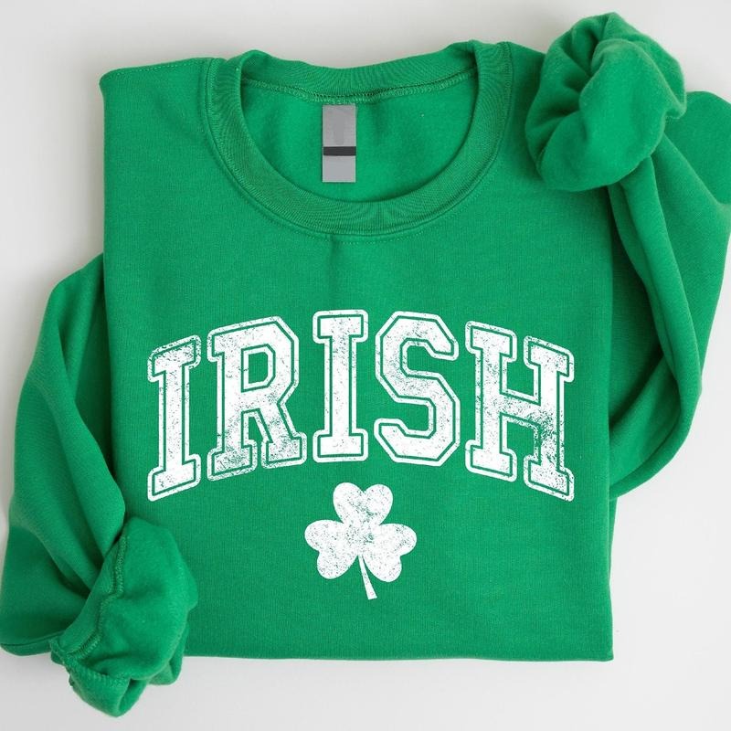 Retro Irish Sweatshirt, St Patricks Day Sweatshirt, Lucky Irish Sweater, St Patricks Day Gift For Irish People, Cool St...