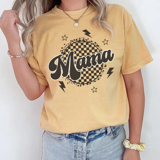 Retro Mama Shirt Mama Tshirt Checkered Mama T-shirt Gift For Mom Mother's Day Gift Mama Shirt For Mom New Mom Gift Mama...