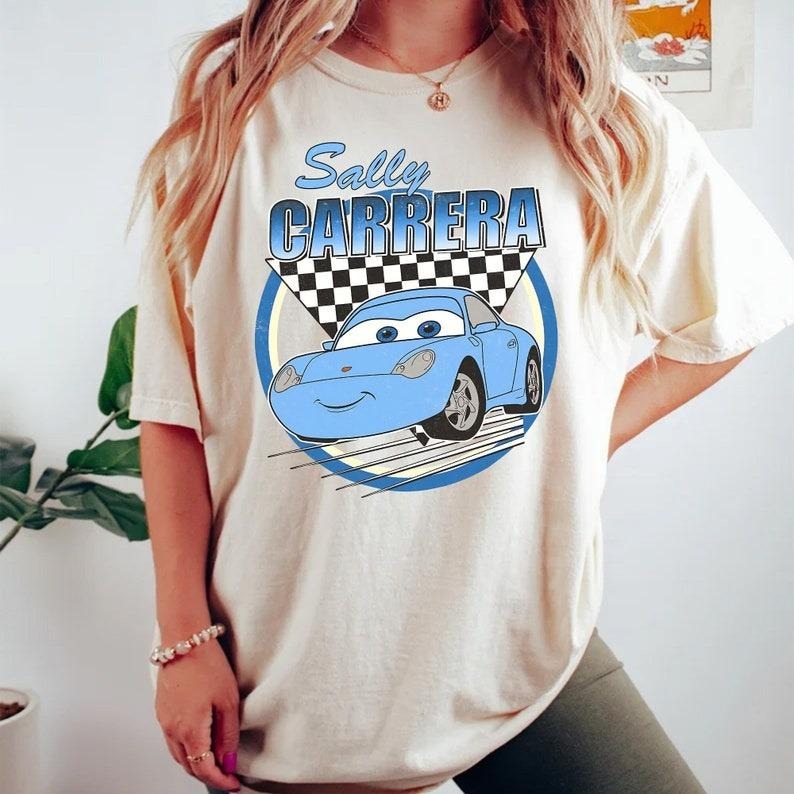 Retro Mc Que0n Cars Shirt, Cars Movie T-Shirt, Sally Carrera Shirt, Piston Cup Champion Shirt, cars movie Number Shirt...