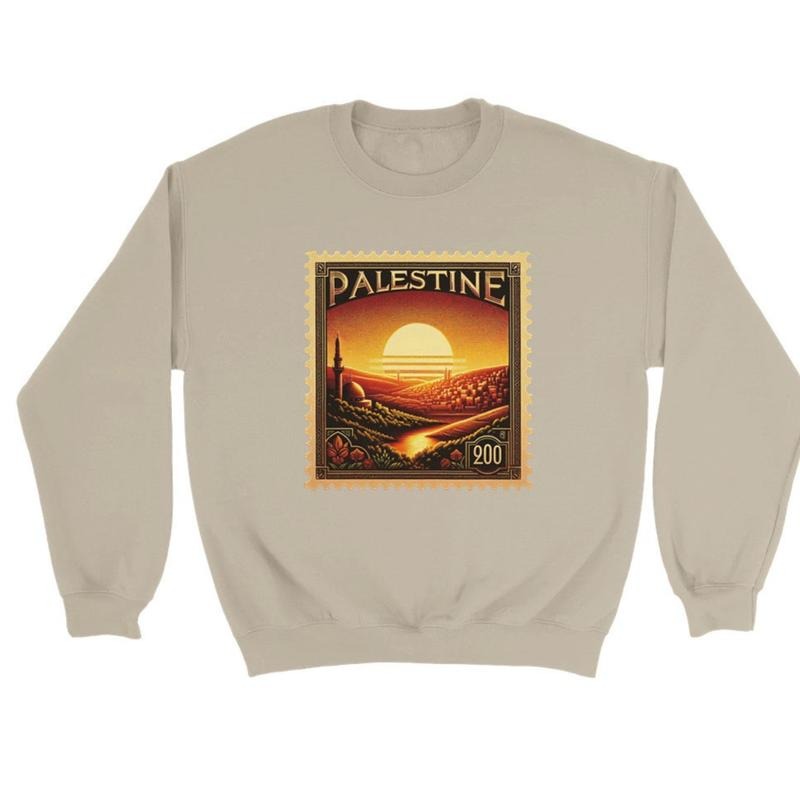 Retro Palestinee Sunset Stamp Vintage Style Middle Eastern Apparel Classic Unisex T-Shirts, Hoodie, Sweatshirt