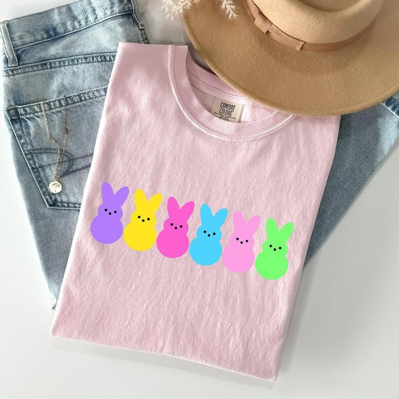 Retro Peeps, Easter Candy, Rabbit, Bunny Comfort Colors Tshirt, Women's Crew Neck, Crewneck Hoodie, Sweatshirt