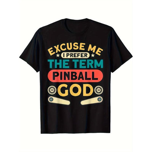 Retro Pinball Game Pinball Player Pinball Machine Pinball T-Shirt 220g, Men's Printed Short Sleeve T Sleeve, Comfortable,...