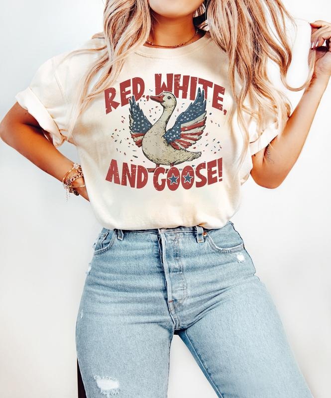 Retro Red White And Goose 4th Of July Shirt,  America US Flag, 4th Goose Shirt,  Retro 4th of July, Independence Day,...