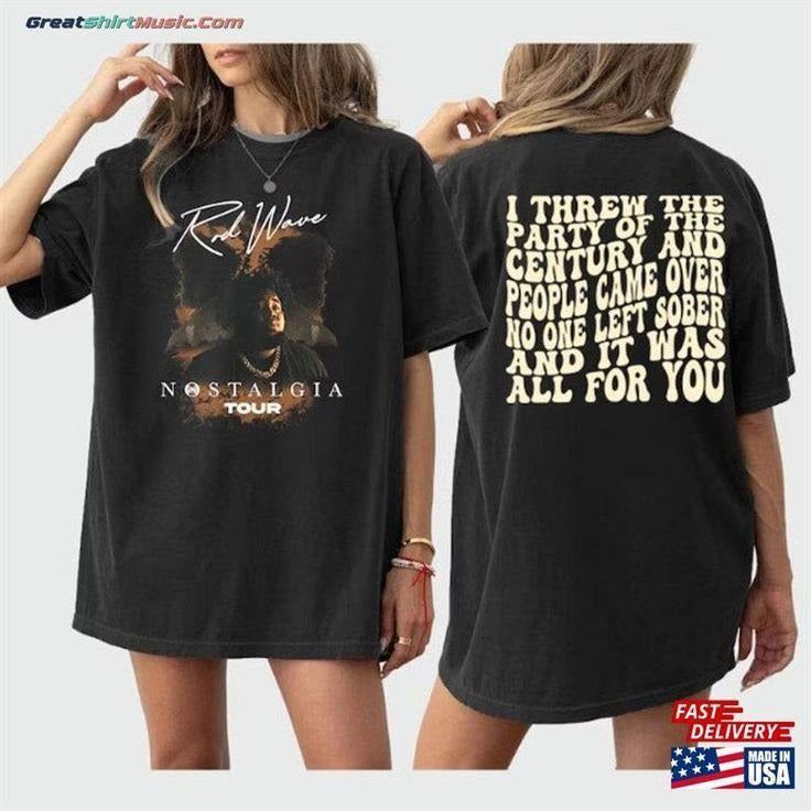 Retro Rod Wave Lyrics 2 Side Sweatshirt Tracklist Nostalgia Tour tshirt Hoodie | WearSparks.com