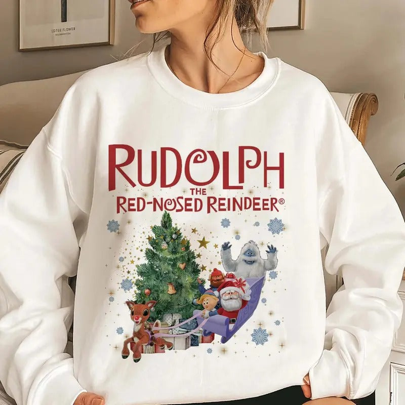 Retro Rudolph And Clarice Sweatshirt, Rudolph Red Nosed Reindeer Sweatshirt, Classic Rudolph and Clarice Sweatshirt,...