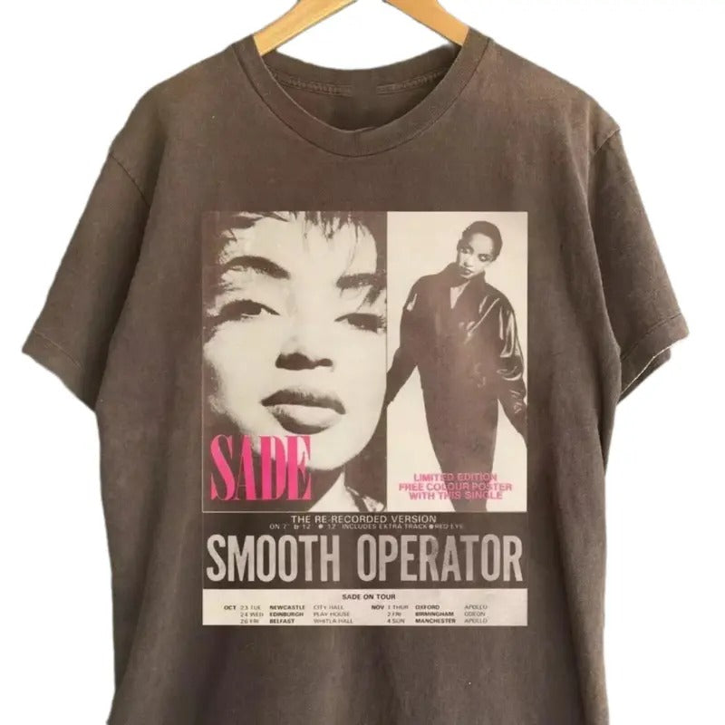 Retro Sade Adu Smooth Operator T-shirt, Sade Graphic Unisex T-shirt Short Sleeve, Best Gift for Fans Hoodie, Sweatshirt