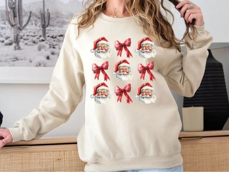 Retro Santa Christmas Sweatshirt, Christmas Santa Sweatshirt, Retro Santa Shirt Gift for Women, Santa Sweatshirt, Women...