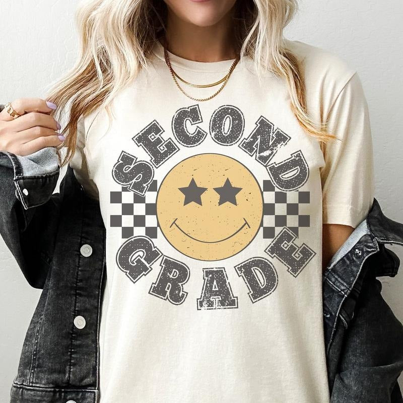 Retro Second Grade Teacher Shirt, 2nd Grade Teacher Tee, First Day of School Matching Tshir Hoodie, Sweatshirt