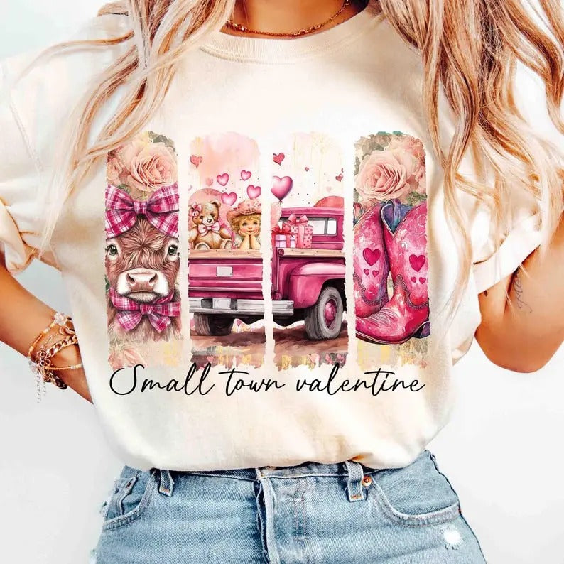 Retro Small Town Valentines_Shirt Gift For Woman and Man Unisex T-Shirt Hoodie, Sweatshirt | WearSparks.com