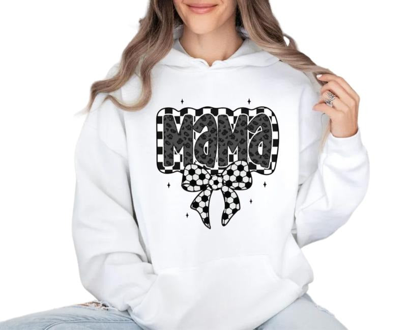 Retro Soccer Mama Shirt, Soccer Mom Sweatshirt, Soccer Coquette Tee, Game Day Soccer Bow Hoodie, Unisex Crewneck Pullover...