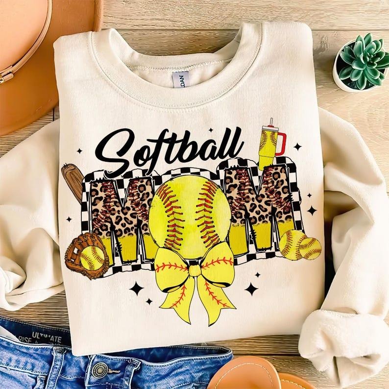 Retro Softball Mama Sweatshirt Softball Coquette Game Day Softball Bow Checker Softball Momstyle{n002}2 T-Shirts, Hoodie