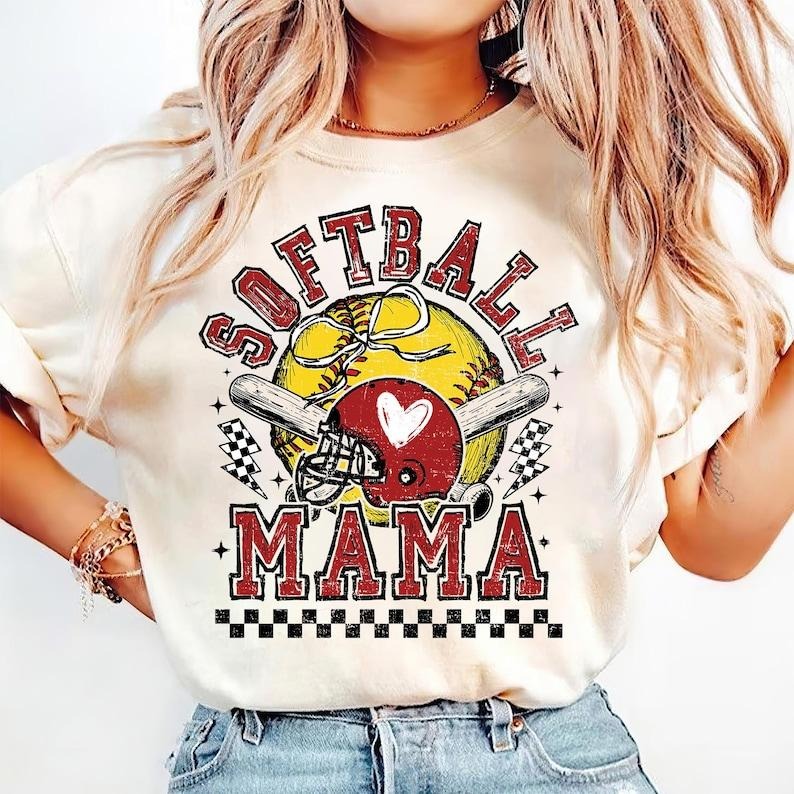 Retro Softball Mama, Softball Mama, Softball Coquette, Game Day Softball Bow, Checker Softball, Softball Mom Tshirt...