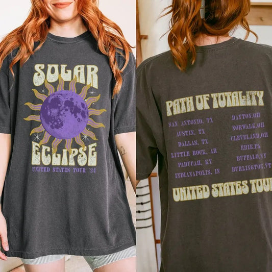 Retro Solar Eclipse 2024 United States Tour Tee - Sun, Moon, and Totality Vibes Hoodie, Sweatshirt | WearSparks.com