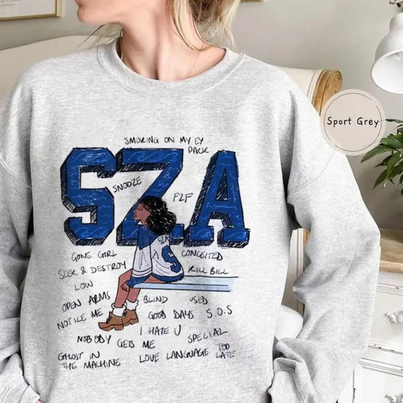 Retro Sza Sweatshirt, Sza Good Days Graphic T-Shirt, Sza Album Tee Shirt, Vintage Sza Album Inspired Sweatshirt, Sza...