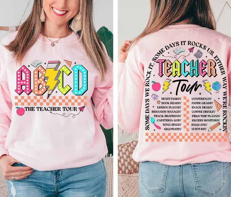 Retro Teacher Tour Png Abcd Teacher Tour Png Funny Teacher Png End Of Year Png Teacher Gift Kindergarten Teacher Png...