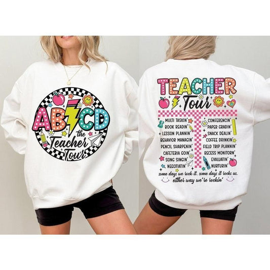 Retro Teacher Tour Shirt gift for Teacher shirt, ABCD Teacher Tour Shirt, End of Year Shirt, Teacher Gift, Back To School...