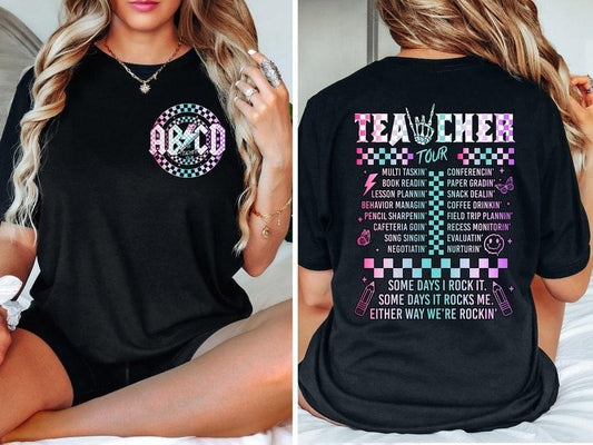 Retro Teacher Tour Shirt gift for Teacher, ABCD Teacher Tour Shirt, End of Year Shirt, Teacher Gift, Back To School ...