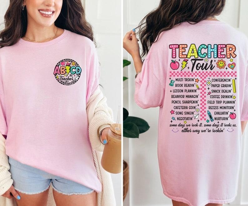 Retro Teacher Tour T-Shirt, Teacher Appreciation, Back To School, Teacher Life Tee, Teacher Gifts, Kindergarten Teacher...