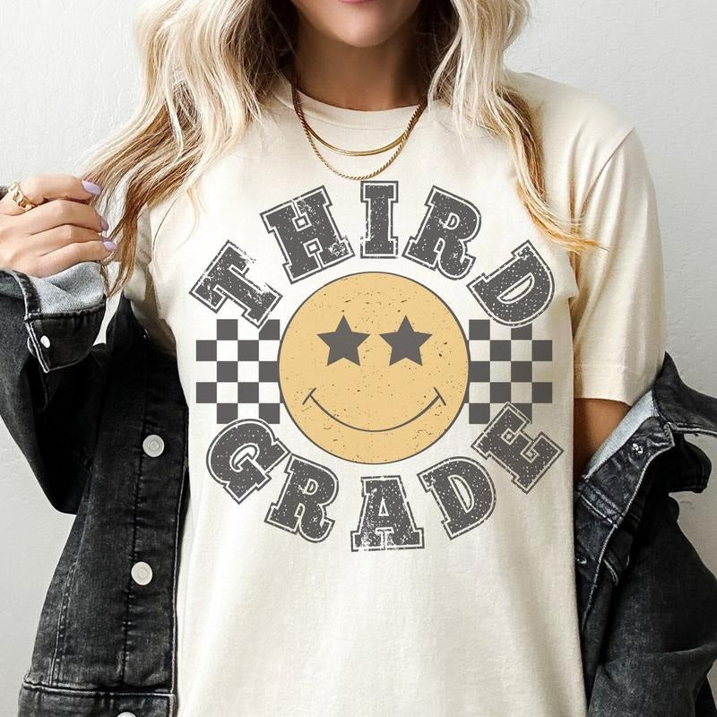 Retro Third Grade Teacher Shirt, 3rd Grade Teacher Tee, First Day of School Matching Tshirt Hoodie, Sweatshirt