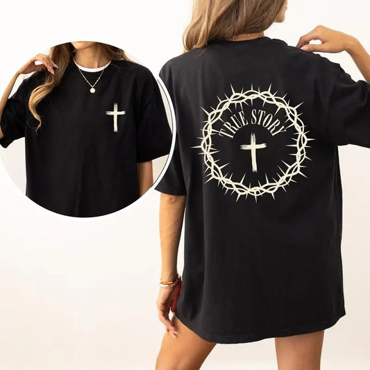Retro True Story Comfort Jesus Shirt, Religious Graphic Tee, Faith Unhinged Tees, Jesus Shirt for Christian, Bible Verse...