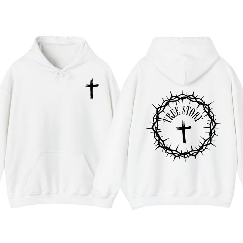 Retro True Story Comfort Jesus T-Shirt, Hoodie Men's Cross Graphic Tee, 2025 Casual Summer Outfit, Christian Jesus...