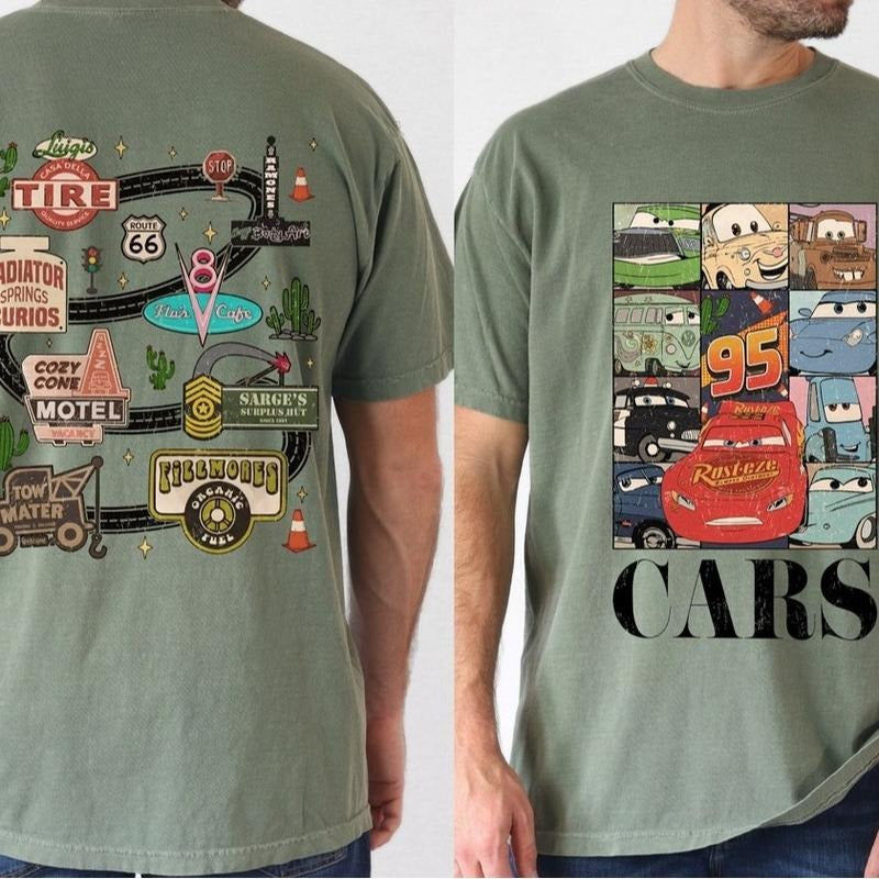 Retro Two Side Mc Que0n Cars Shirt, Cars Movie T-Shirt, cars movie Shirt, Piston Cup Champion Shirt, cars movie Number...