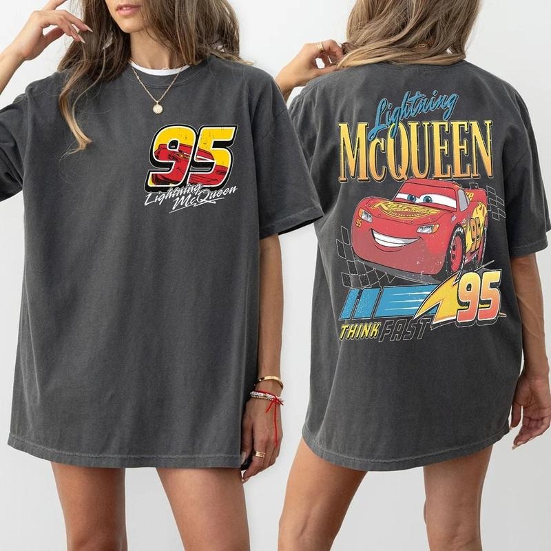 Retro Two Side Mc Que0n Cars Shirt, Cars Movie T-Shirt, cars movie Shirt, Piston Cup Champion Shirt, cars movie Number...