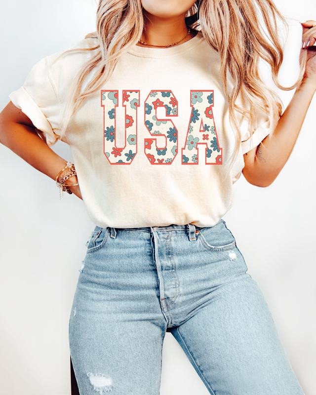 Retro USA Graphic Shirt, 4th of July Shirt, American Graphic Tee, Trendy USA Shirt, Patriotic Shirt, USA Shirt, Fourth Of...