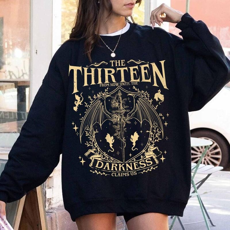 Retro the Thirteen Throne of Glass Sweatshirt, From Darkness Claim Us Sweatshirt, Bookish Gifts, Fantastic Reader Hoodie,...