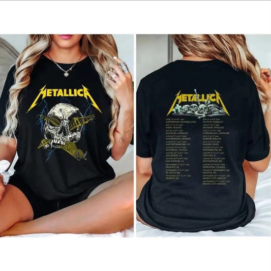 ReviveRise Metallica Metal Band Tour 2024 Short Sleeve Tee Unisex Casual T-shirt, Full Sizes, Full Colors, Unisex T-shirt...