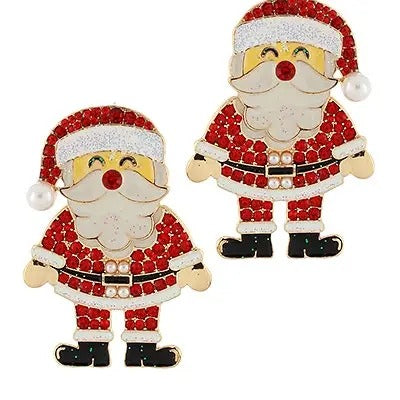 Rhinestone Studded Santa Earrings T-Shirts, Hoodie, Sweatshirt | WearSparks.com