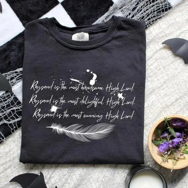 Rhysand Shirt, High Lord Shirt, Bookish Tee, Fantasy Book Shirt, Book Lover Gift, Bookish Merch Shortsleeve Womenswear...