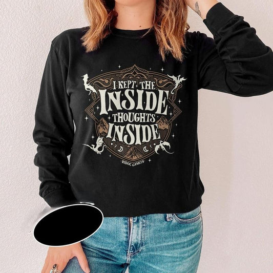 Ridoc Quest Squad Shirt, I Kept The Inside Thoughts Inside Tee, Onyx Storm Fourth Wing Shirt For Fans, Bookish Gift 9R9C9...