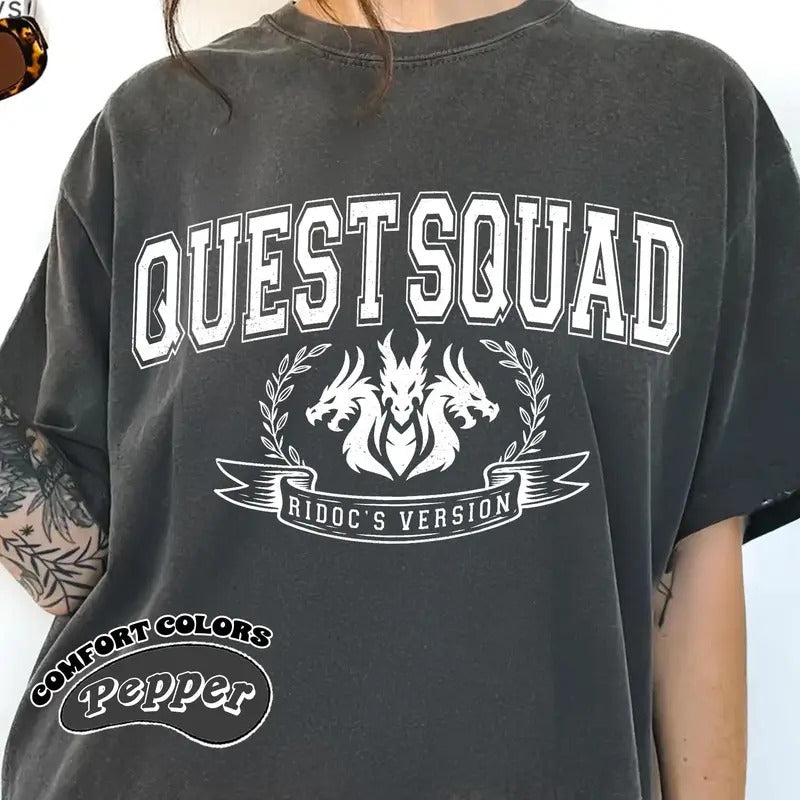Ridoc Quest Squad T-Shirt, Onyx Storm Shirt, Fourth Wing Shirt, Basgiath War College Tee, Bookstagram Shirt Hoodie,...
