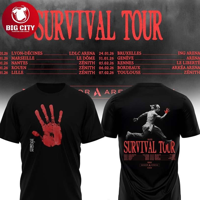 Riles Survival Tour Europe Survival Mode 2026 Two Sided Shirt