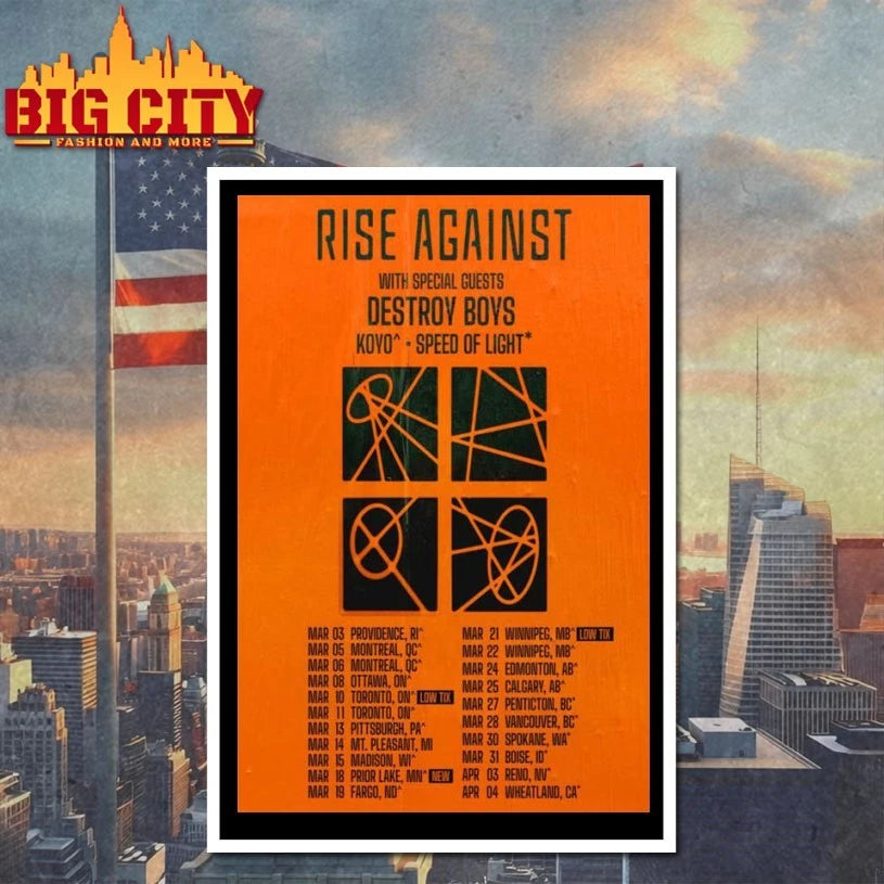 Rise Against Tour North America 2026 Poster shirt
