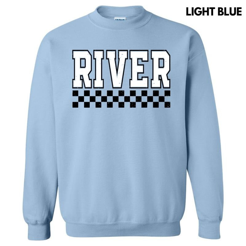 River Varsity Checkered Sweatshirt 'NLB' T-Shirts, Hoodie | WearSparks.com